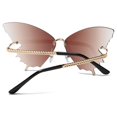 thumbnail image 3 of Lilgiuy Women's Butterfly Sunglasses Summer Fashion Oversize Rimless Hawaiian Sun Protection Glasses Glam Gifts for Her, 3 of 3