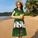 thumbnail image 4 of Easygdp Merry Christmas para Vestido Transpirable de Mujer, Vestido Suelto de Manga Corta con Pliegues y Bolsillos para el Verano, 4 of 6