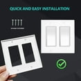 thumbnail image 5 of UCOMEN Decorator Wall Plate, Standard Size 2 - Gang for Outlet, Receptacle, Light Switch, Dimmer etc., 4.57”×4.57”, White 6 Pack, 5 of 6