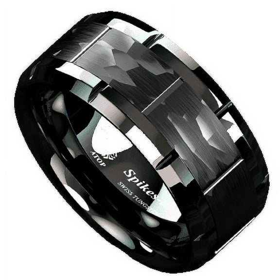 Tungsten Rings for Men Wedding Bands for Him Womens Wedding Bands for Her 8mm All Black Brushed