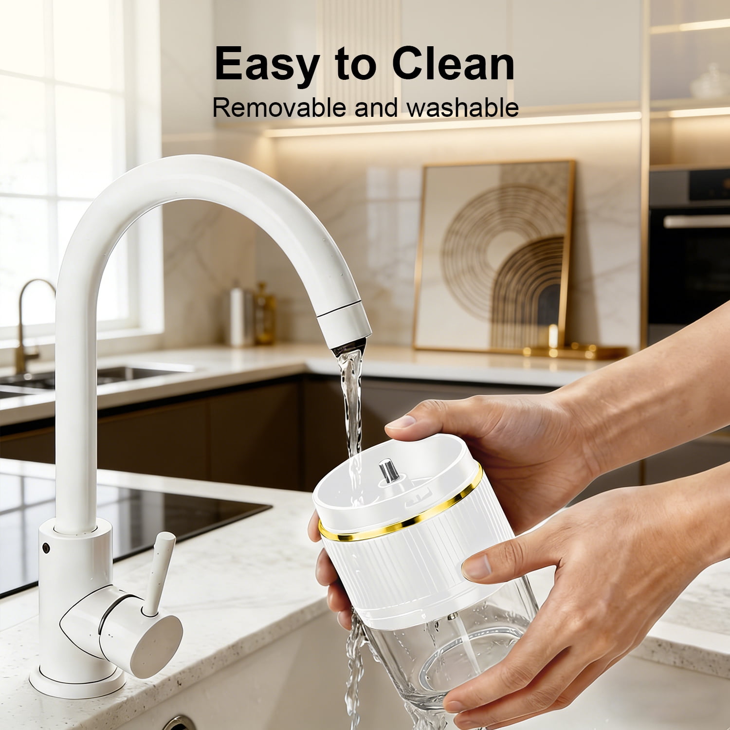 Portable Electric Burr Coffee Grinder, Mini Rechargeable Electric Coffee Bean Grinder with Cleaning Brush, Auto-Stop, Coffee Grinder for Espresso, French Press, Travel, Camping, Home & Office, White