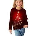 thumbnail image 2 of Christmas Shirts for Boys and Girls Kids Christmas Shirts Girls Boys Christmas Shirt Girls Long Sleeve Prints Shirts Christmas Crewnecks Tops Dressy Casual Blouses Clothes, 2 of 6