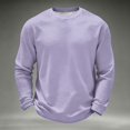 thumbnail image 5 of Oazcsf Mens Long Sleeve Shirts Casual Waffle Knit Thermal Pullover Sweater Crew Neck Lightweight Texture Undershirt Winter Thick Big and Tall Men's Tops, 5 of 5