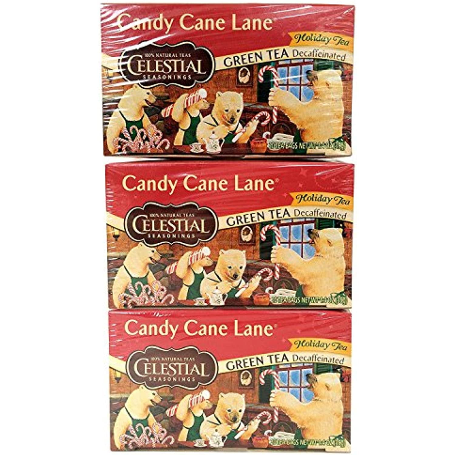 Celestial Seasonings Tea Decaf Candy Cane Lane (Pack Of 3)
