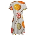 thumbnail image 5 of Rainbow Lollipop Sundress Short Sleeve Dress Summer Women Clothes Dress for Women Dresses, 5 of 7