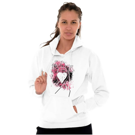 Paint Pink Ribbon Breast Cancer Aware Hoodie Sweatshirt Women Brisco Brands M