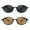 2pack (001 Black Frame & Grey+002 Black Frame & Tea), variant on Retro Oval Sunglasses for Women 90s Narrow Round Lightweight Shades Y2k Trendy Sunnies B1171