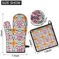 thumbnail image 6 of Yellow Ethnic Floral Pattern Kitchen Oven Mitt and Pot Holder Sets 4 Pcs for Baking, Cooking and Grilling, Heat Resistant Up To 392 °F, 6 of 7