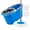 Ocean Blue, variant on Spin Mop And Bucket Set, Mop And Bucket with Wringer Set, 360°Spin Mop Kit with 2 Microfiber Mop Heads, Spinning Mop Bucket System for Floor Cleaning