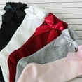 thumbnail image 5 of FAIWAD Toddler Baby Girls' Knee High Socks Bow-Stitched Knit Tube Long Socks Comfy Warm Stockings, 5 of 7
