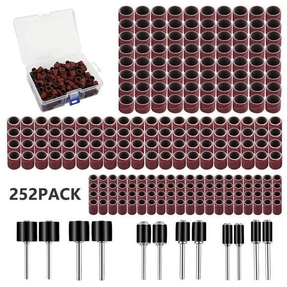 252-Piece Sanding Kit with 240 Sanding Bands and 12 Mandrels for Dremel Rotary Tool