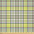 thumbnail image 2 of Ambesonne Tartan Fabric by the Yard Microfiber, Geometric Gingham Pattern, 10 Yards, Pastel Yellow and Violet, 2 of 2