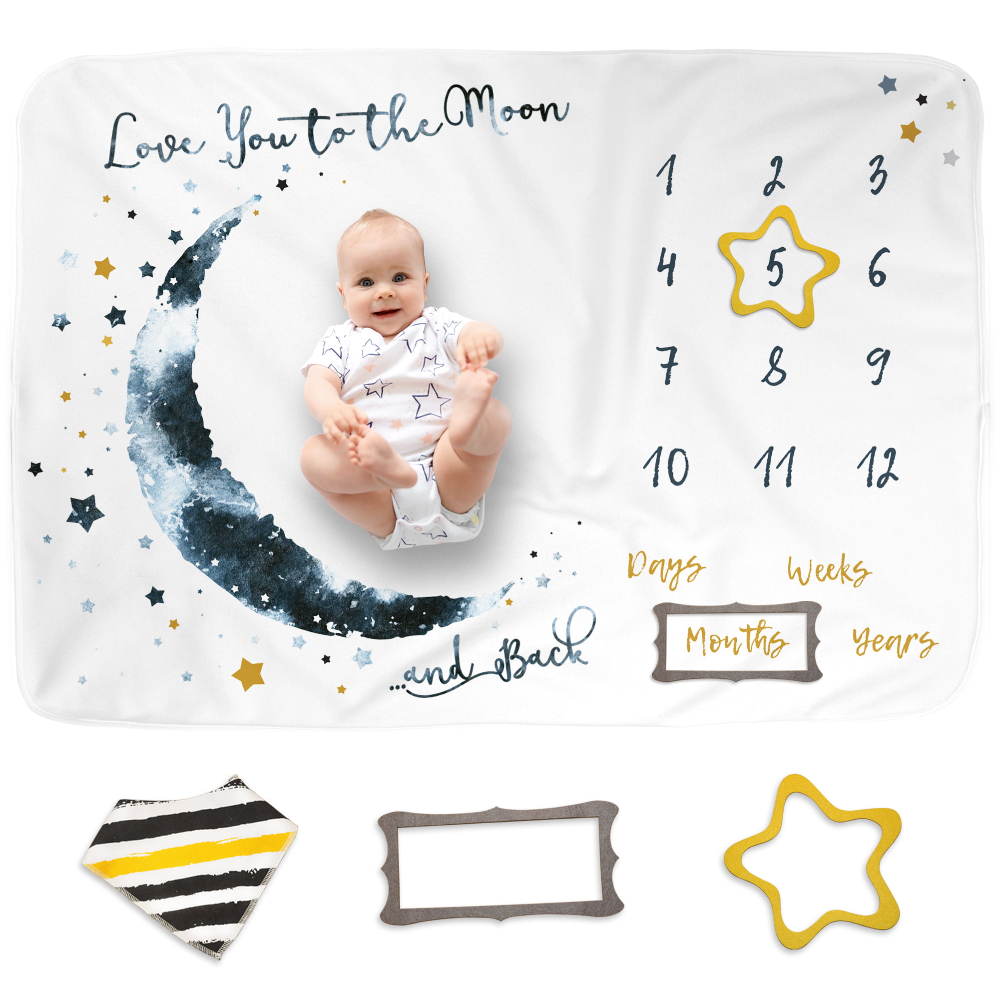 Track Age & Growth Soft Unisex Props Blankets Personalized Baby Shower Gifts New Moms Large 60x40 Month Blanket Baby Pictures Fleece Thick Baby Monthly Milestone Blanket For Girl Or Boy 