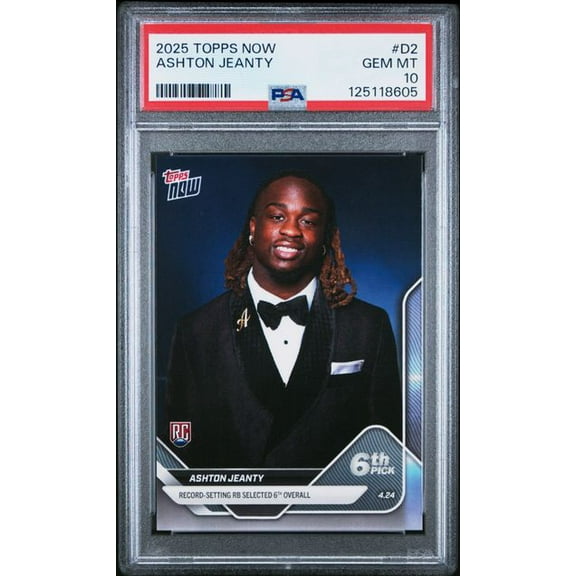 Ashton Jeanty 2025 Topps Now Draft Rookie Card #D2 PSA 10 Gem Mint