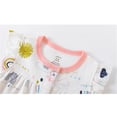 thumbnail image 6 of WIBACKER 100% Cotton Infant Baby Girl Snap-up Rompers, 0-24M,Ruffle Sleeve Toddler Summer Rainbow Jumpsuit, 6 of 9