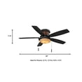 thumbnail image 4 of Hampton Bay Roanoke 48 in LED IndoorOutdoor Natural Iron Ceiling Fan with Light Kit, 4 of 9