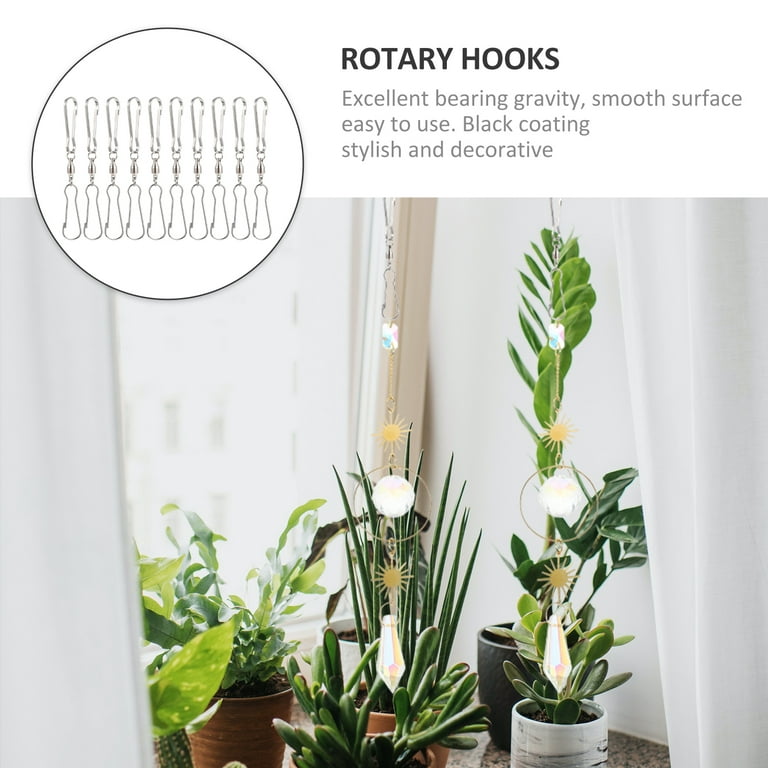 40 Pcs Decorative Hook Ceiling Pot Hangers for Plants Outdoor Bearing Hanging Swivel Clips Hooks, Size: 8x1cm, Silver