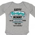 thumbnail image 4 of Inktastic Happy Birthday, Mommy I'm the Best Ever in Blue Boys or Girls Long Sleeve Baby Bodysuit, 4 of 5