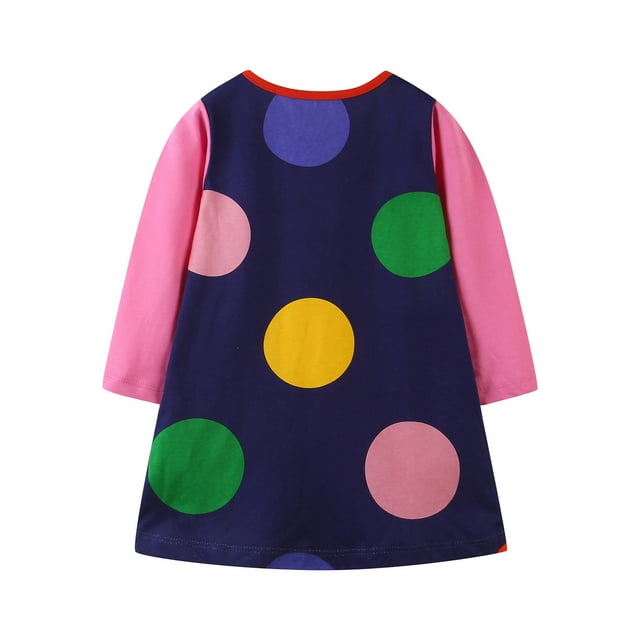 Robe de Noël pour Filles Enfants Bébé Filles Robe de Noël à Manches Longues Imprimée Robe de Princesse Robe de Noël pour Filles Robe de Princesse pour Filles