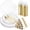 Clear, variant on 350pcs Clear Plastic Dinnerware Set for 50 Guests, Fancy Beaded Plates, Silverware, Cups, and Pre-Rolled Napkins, Ideal for Party, Event, and Outdoor Use