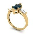 thumbnail image 2 of Clara Pucci 14K Yellow Gold 2ct LondonBlueTopaz Three-Stone Ring for Women, 2 of 7