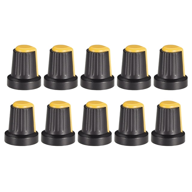 10 Pcs Perilla de 6mm para Pedal de Efecto de Altavoz, Perilla de Potenciómetro Amarilla
