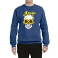 thumbnail image 2 of Skull Sunflower Skeleton Bandana Inspirational/Christian Unisex Crewneck Graphic Sweatshirt, Vintage Heather Blue, 2XL, 2 of 3