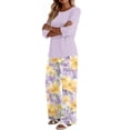 thumbnail image 6 of Two Piece Sets for Women Lounge 3/4 Length Sleeve Womens Tops Graphic Pants Summer Outfits 2026 Purple L, 6 of 6