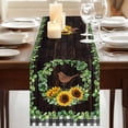 thumbnail image 3 of Table Runners 48 Inches Long Dress Scarves, Spring Eucalyptus Sunflower Farmhouse Kitchen/Dining Table Runner, Short Coffee Tablerunners, Farmhouse Birds Brown Wood 13x48 Inch, 3 of 9