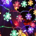 thumbnail image 6 of 40 Count Snowflake LED Christmas Ornament Garland with Battery Operated Waterproof String Lights for Indoor Outdoor Holiday Decor 2 Modes, 6 of 9