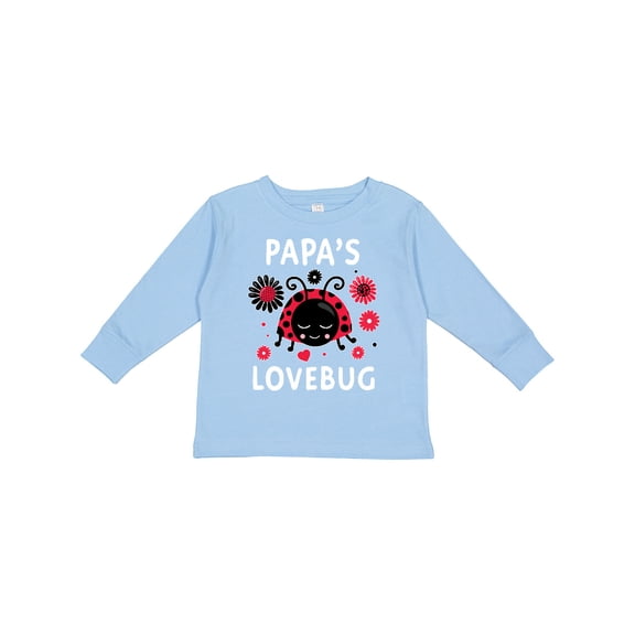 Inktastic Valentine's Day Papa's Lovebug Boys or Girls Long Sleeve Toddler T-Shirt