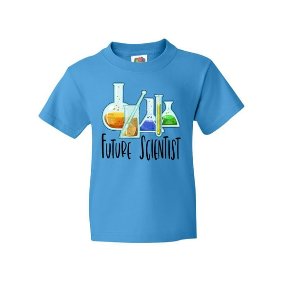 Inktastic Future Scientist with Beakers, Test Tubes and Formulas Youth T-Shirt