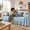 Blue Gingham-118"W x 71"H, variant on Green Gingham Couch Cover With Ruffle 118" W X 71" H
