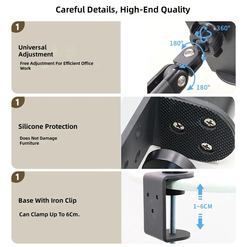 Foldable Laptop Monitor Holder For 4 To 13.9Inch Screens No Drilling Required