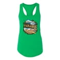 thumbnail image 2 of Wild Bobby, Paradise Surf Shack Marlin Pop Culture Ladies Racerback Tank Top, Kelly, Small, 2 of 3