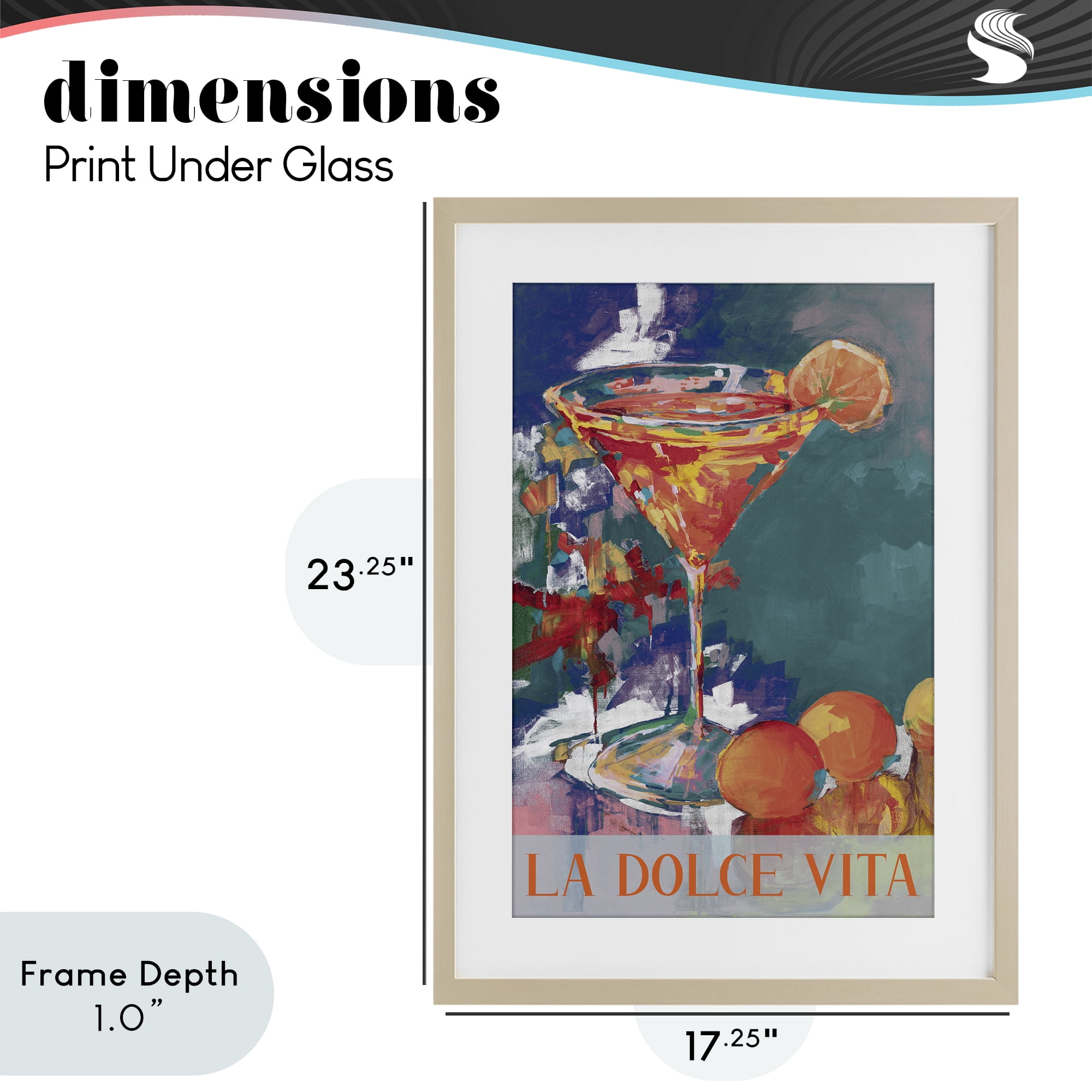 Stupell Industries Citrus Cocktail on Blue Birch Framed Print Under Glass, design by Jane Slivka