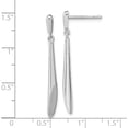 thumbnail image 3 of Sterling Silver Rh-Plated Polished Bar Dangle Post Earrings (32.5 X 2.5) Made In Thailand qe15724, 3 of 5