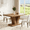 Light Brown, variant on Fnova 47.24" Rectangular Farmhouse Dining Table, Wood Coffee Table for 4 People, Modern Kitchen Table for Dining Room, Brown Black (Chairs Not Included)