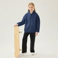 thumbnail image 4 of BADHUB Kids Full Zip-Up Hoodie Solid Sweatshirt with Pocket for Boys and Girls Navy 7 Years, 4 of 8