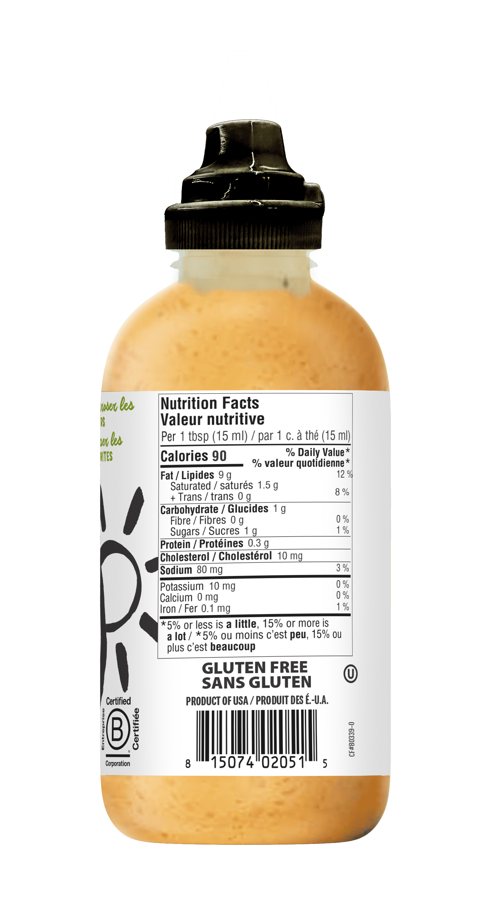 Douce Et Acidulee Sauce A Burger de Chosen Foods 266 ml 266mL