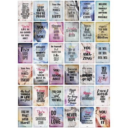 Inkdotpot Lunch Box Notes For Adults/ Teens Motivation Inspiration Affirmation Cards Pack of 36 Unique Assorted Designs (Marbel Theme)
