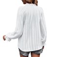 thumbnail image 2 of AUSDIOCA Long Sleeve Blouses for Women V Neck Chiffon Tops Dressy Casual Loose Shirts with Button (AS6003 White), 2 of 5