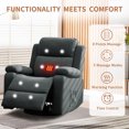 thumbnail image 4 of Lnsenfin Massage Swivel Rocker Recliner Chair Linen for Living Room,Dark Grey, 4 of 6