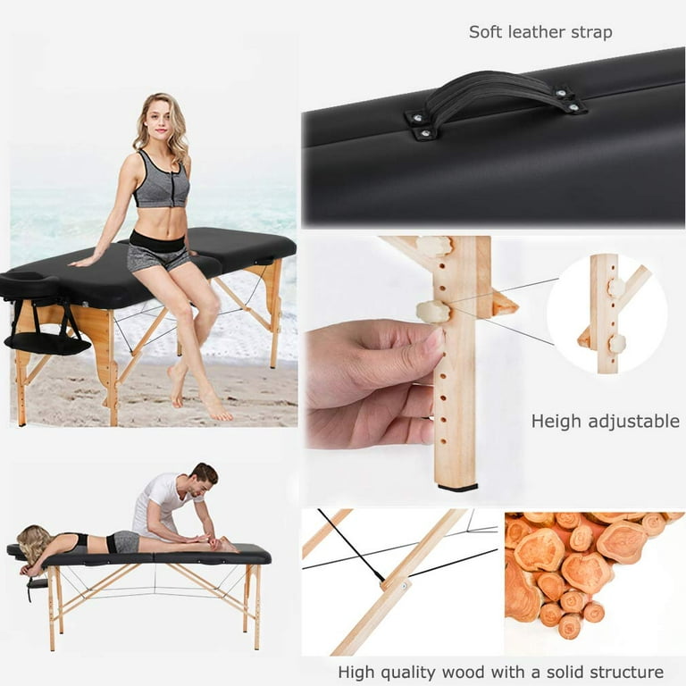 Best Massage Two Fold Portable Massage Table With Bolster