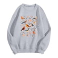 thumbnail image 4 of Bjutir Womens Sweatshirts Cute Bird Print Crew Neck Long Sleeve Fall Winter Sweatshirt Light Gray, 4 of 4