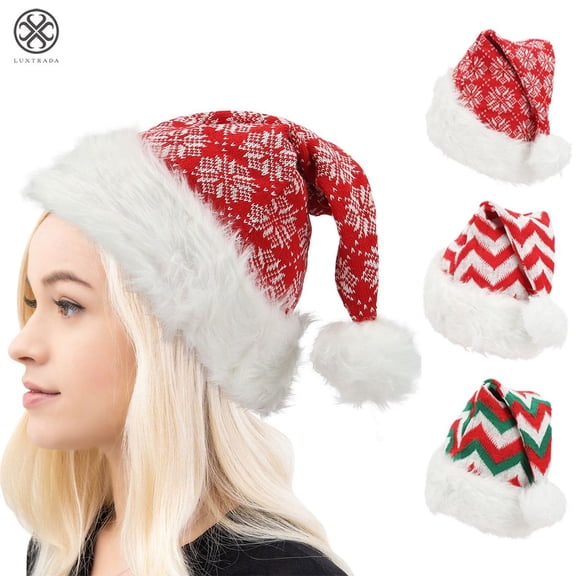 Luxtrada Christmas Hats Santa Hat Holiday Santa Hat Ornaments for Xmas New Year Festival Holiday Party Supplies for Adults