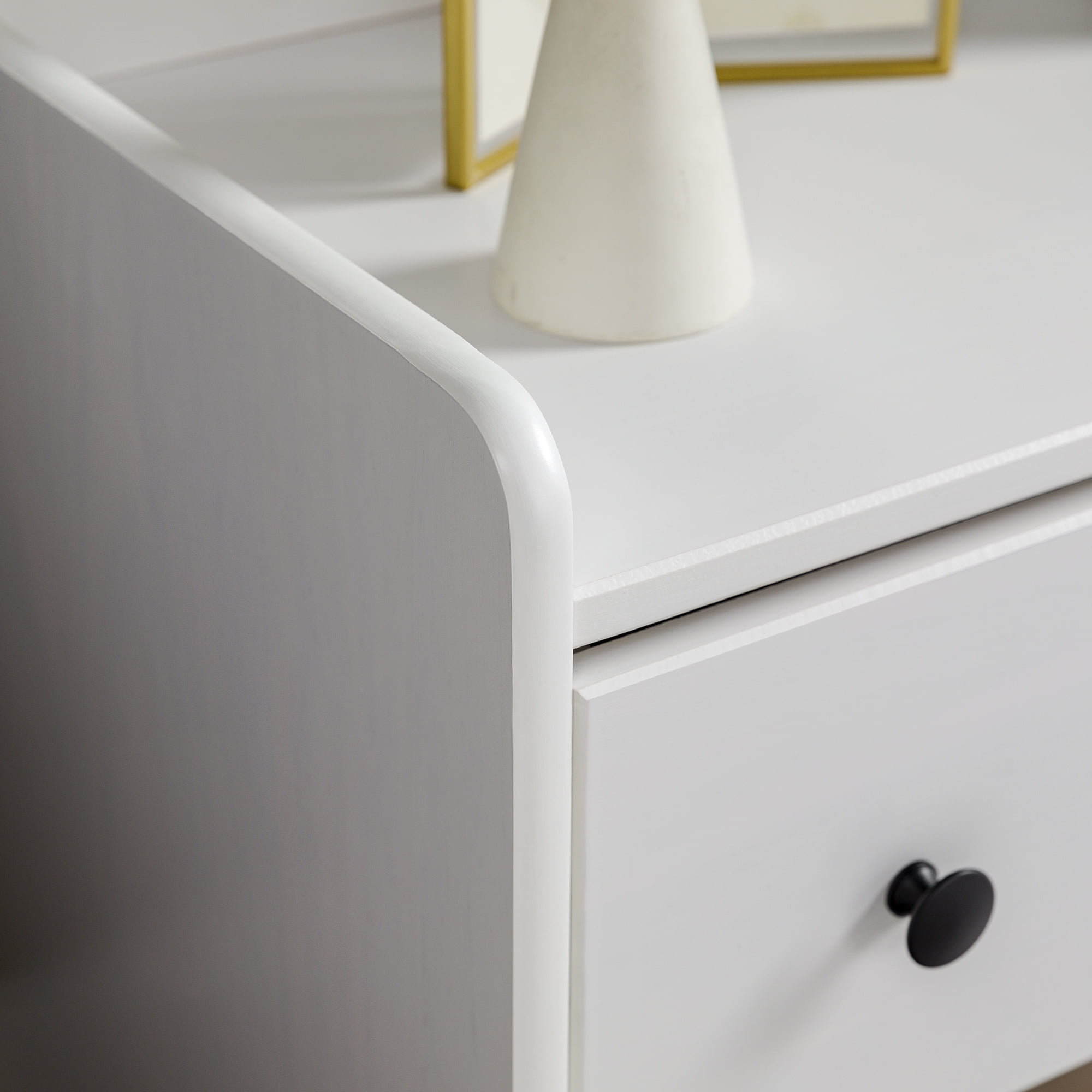 Manor Park Mid Century Modern Tray Top Nightstand, White