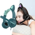 thumbnail image 1 of Auriculares plegables con Control de de micrófono con cancelación de ruido para juegos de ordenador y Smartphones - verde3, 1 of 7