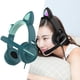 thumbnail image 3 of Girl Wire Gaming Headset Cute Cat Ear Auriculares con luces LED Cancelación de ruido Auriculares estéreo para juegos Auriculares de moda para y adultos que usan verde3, 3 of 8