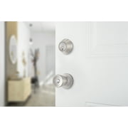 Brinks Keyed Entry Classic Bell Style Doorknob and Deadbolt Combo, Satin Nickel Finish